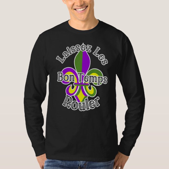 Camiseta Mardi Gras Carnaval Laissez Les Bon Templs New Orl (Frente)