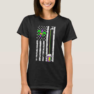 Camiseta Mardi Gras Carnival da bandeira americana Masquera