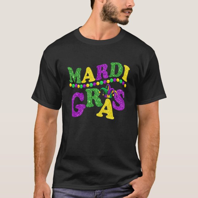 Camiseta Mardi Gras Carnival Funny Festival Party Graphic W (Frente)