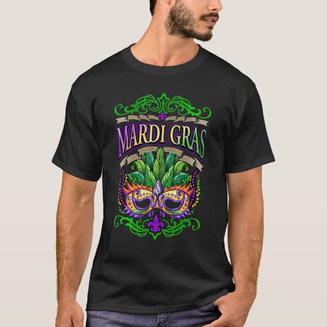 Camiseta Mardi Gras Carnival Mask New Orleans NOLA (Frente)
