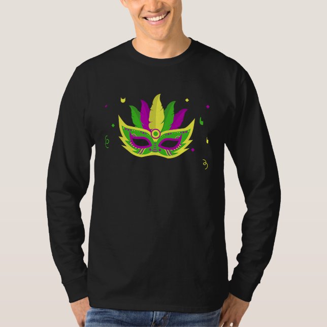 Camiseta Mardi Gras Carnival Mask Party T (Frente)