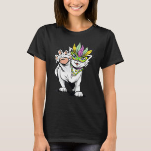 Camiseta Mardi Gras Cat Costume Deixar Os Shenanigans Começ