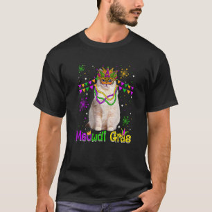 Camiseta Mardi Gras Cat Cute Ragdoll Máscara de Carnaval