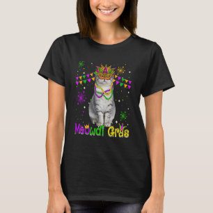 Camiseta Mardi Gras Cat Cute Scottish Fold Carnival