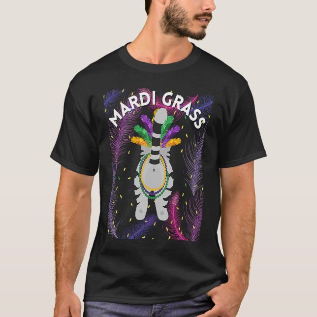 Camiseta Mardi Gras Cat Mardi Gras Pun Meme Mardi Gras Bead (Frente)