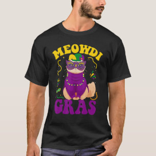 Camiseta Mardi Gras Cat Meowdi Grace Carnival Kitten
