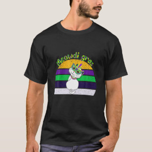 Camiseta Mardi Gras Cat Roupa, Máscara De Visto, Presente P