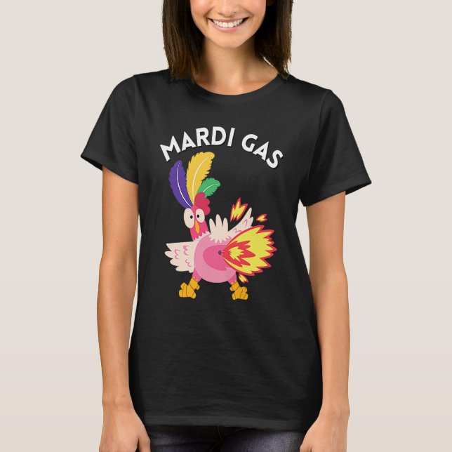 Camiseta Mardi Gras Chicken Meme Farts Mardi Gas Chicken Be (Frente)