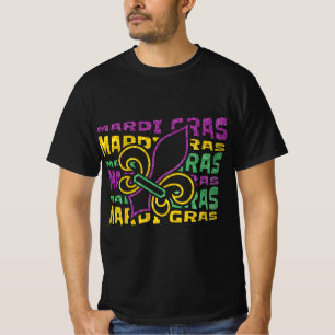 Camiseta Mardi Gras Colorful Louisiana Miçangas Mardi Festi