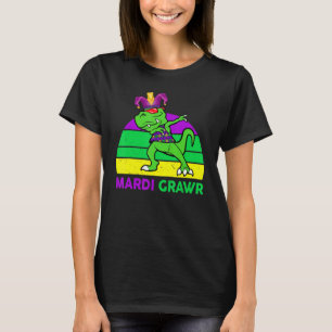 Camiseta Mardi Gras Costume Mardi Grawr Dabbing Dinosaur Fu