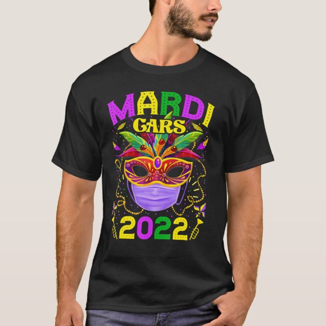 Camiseta Mardi Gras Costume Mask Mardi Gras 2022 Men Women (Frente)