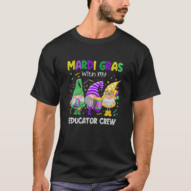 Camiseta Mardi Gras Costume With My Educator Teacher Lover (Frente)