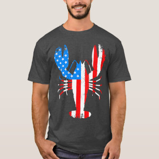 Camiseta Mardi Gras Crawfish com estrelas americanas e estr