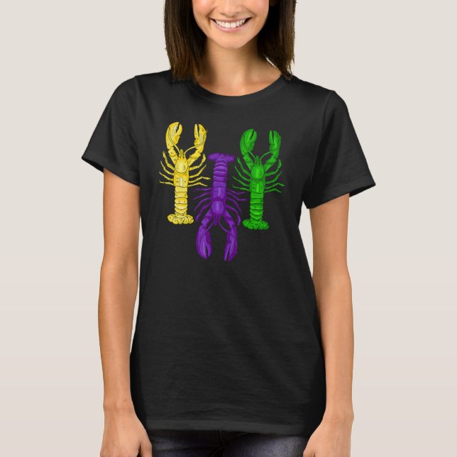 Camiseta Mardi Gras Crawfish Jester Hat Bead Tead New Orlea (Frente)