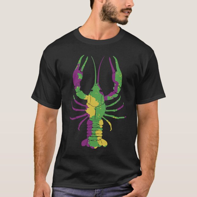Camiseta Mardi Gras Crawfish Jester que Bead New Orleans (Frente)