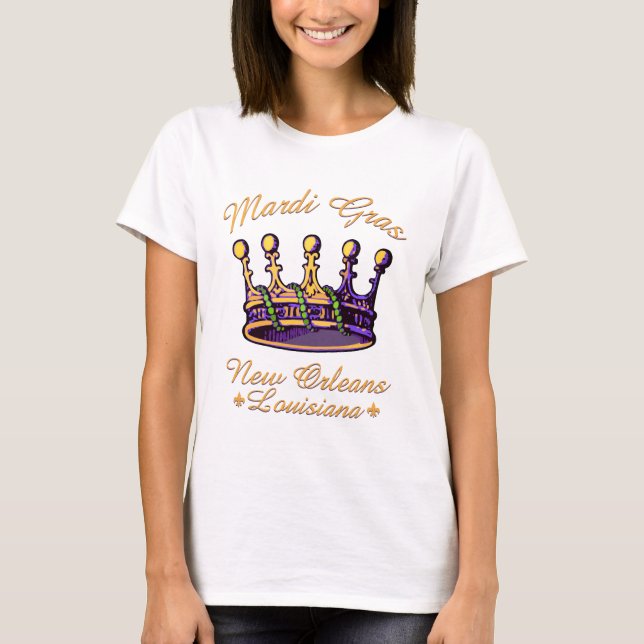 Camiseta Mardi Gras Crown roupa e presentes (Frente)