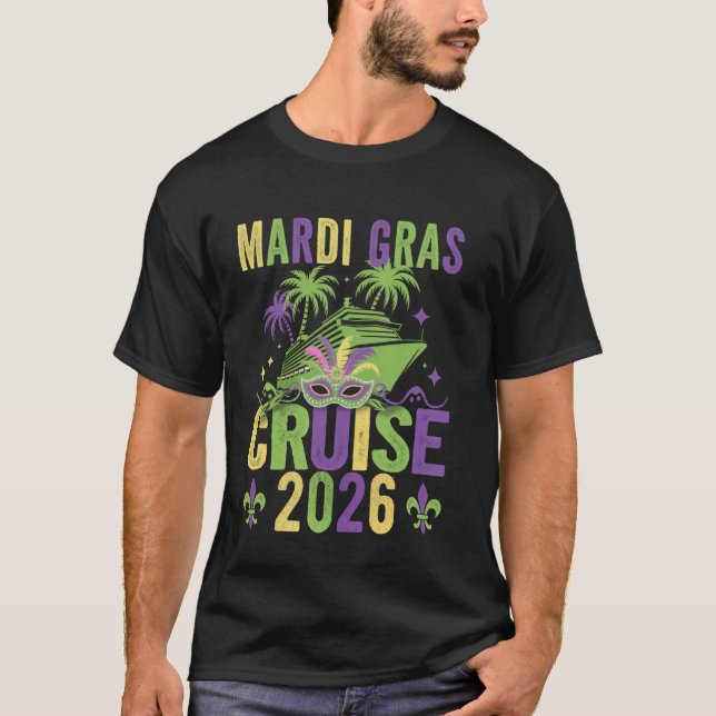 Camiseta Mardi Gras Cruise 2026 NOLA Matching Family Cruise (Frente)