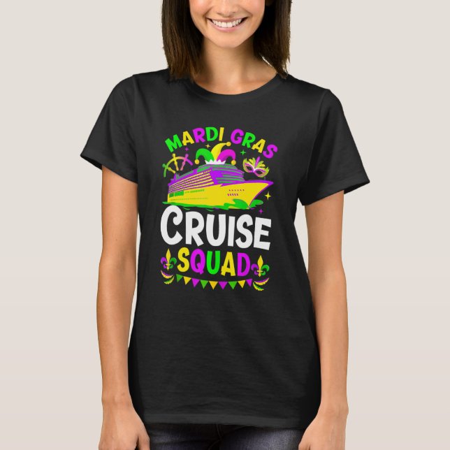 Camiseta Mardi Gras Cruise Crew Cruising Mask Cruise Ship P (Frente)