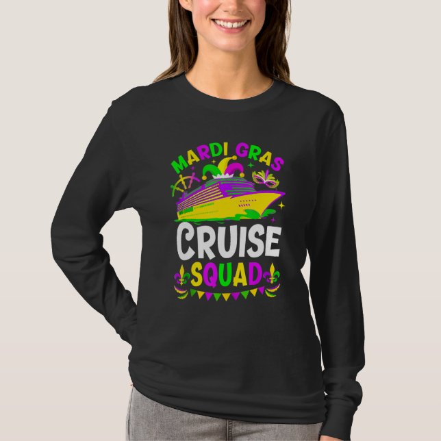 Camiseta Mardi Gras Cruise Crew Cruising Mask Cruise Ship P (Frente)