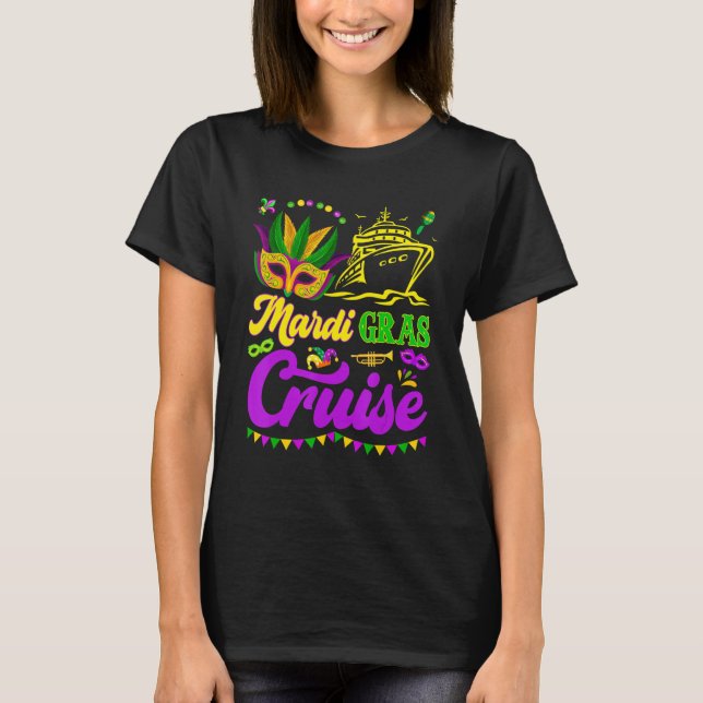 Camiseta Mardi Gras Cruise Crew Cruising Matching Group Cru (Frente)