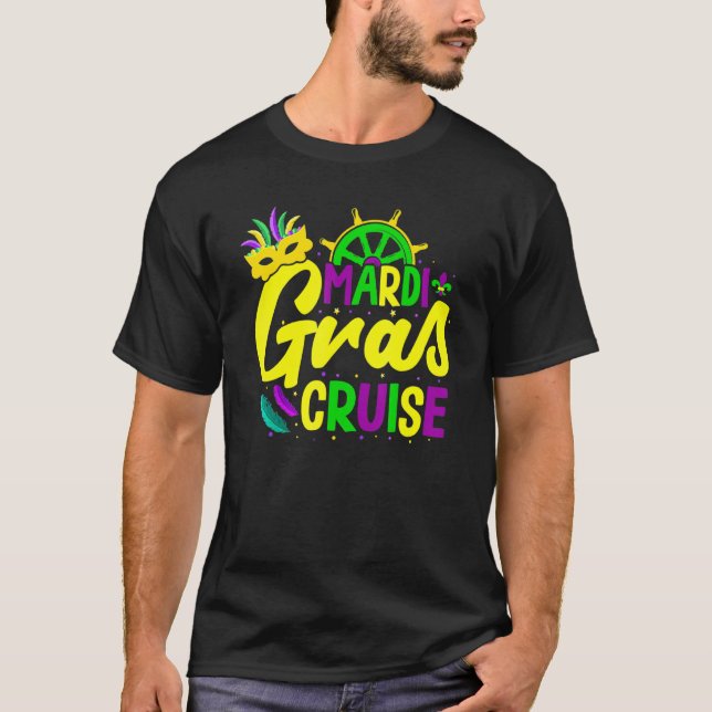 Camiseta Mardi Gras Cruise Cruising Mask Cruise Ship Carniv (Frente)