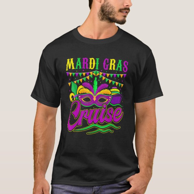 Camiseta Mardi Gras Cruise Cruising Mask Cruise Ship Festi (Frente)