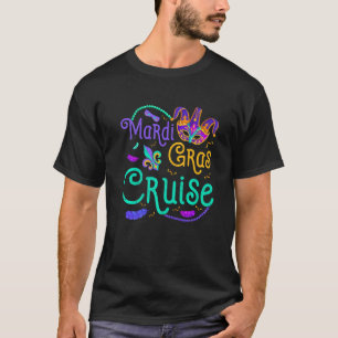 Camiseta Mardi Gras Cruise Family Vacination Cruising Másca