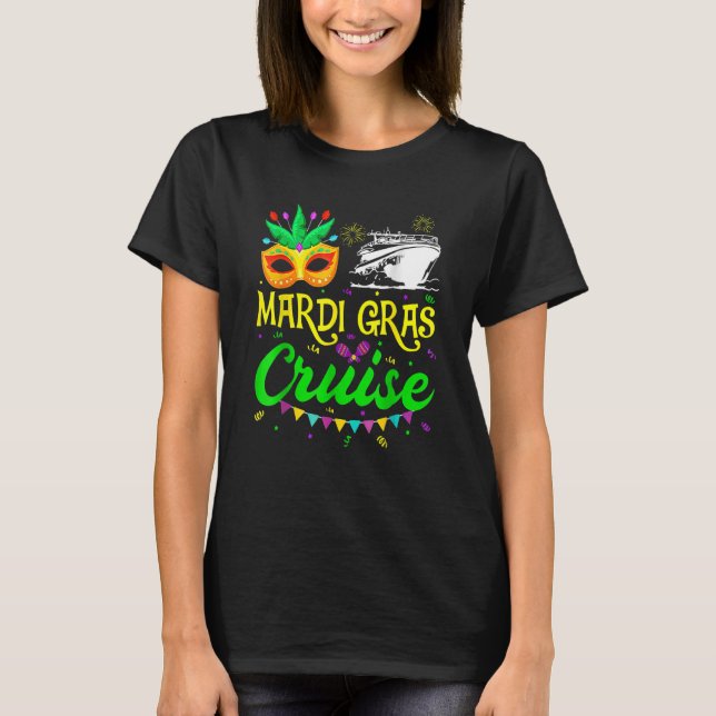 Camiseta Mardi Gras Cruise Mask Cruise Ship Party (Frente)