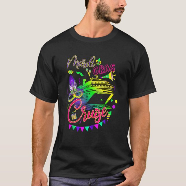 Camiseta Mardi Gras Cruise Mask Cruise Ship Party (Frente)