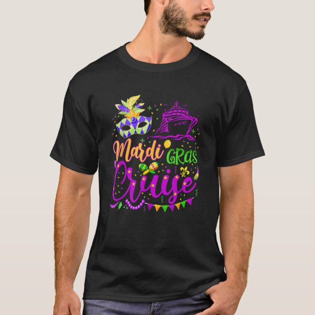Camiseta Mardi Gras Cruise Mask Cruise Ship Party (Frente)
