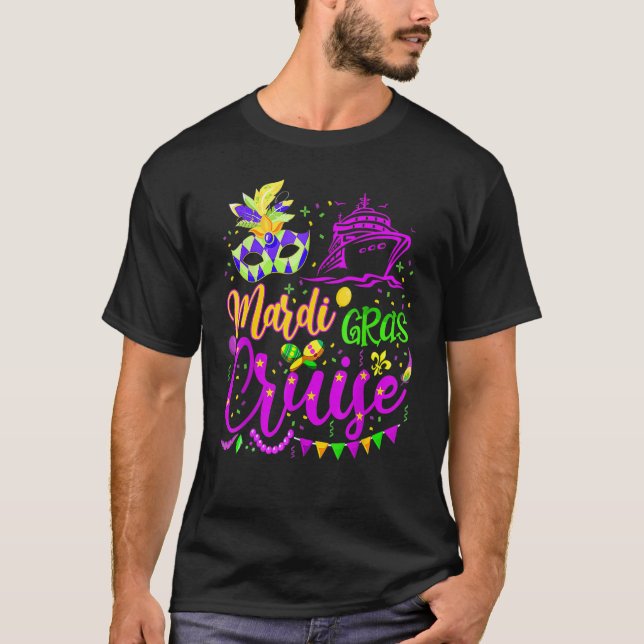 Camiseta Mardi Gras Cruise Mask Cruise Ship Party (Frente)