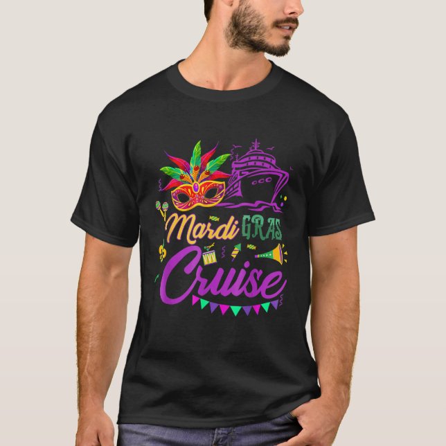 Camiseta Mardi Gras Cruise Mask Cruise Ship Party (Frente)
