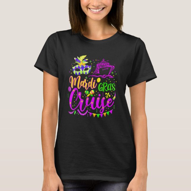 Camiseta Mardi Gras Cruise Mask Cruise Ship Party (Frente)