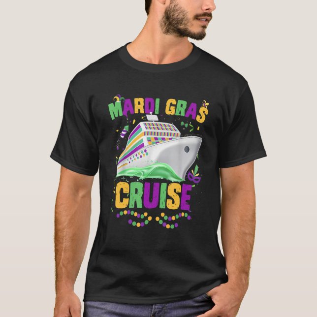 Camiseta Mardi Gras Cruise Mask Cruise Ship Party (Frente)