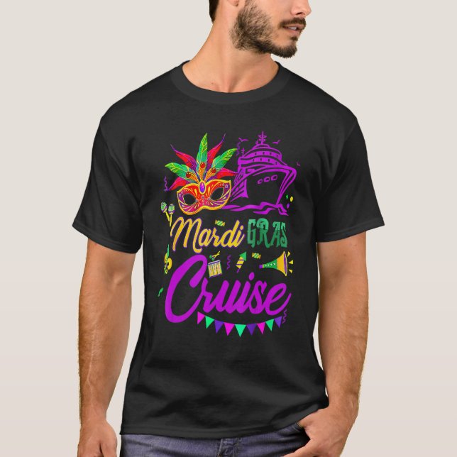 Camiseta Mardi Gras Cruise Mask Cruise Ship Party (Frente)