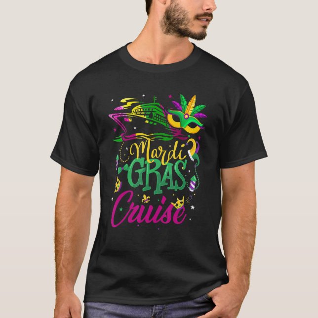 Camiseta Mardi Gras Cruise Mask Cruise Ship Party (Frente)