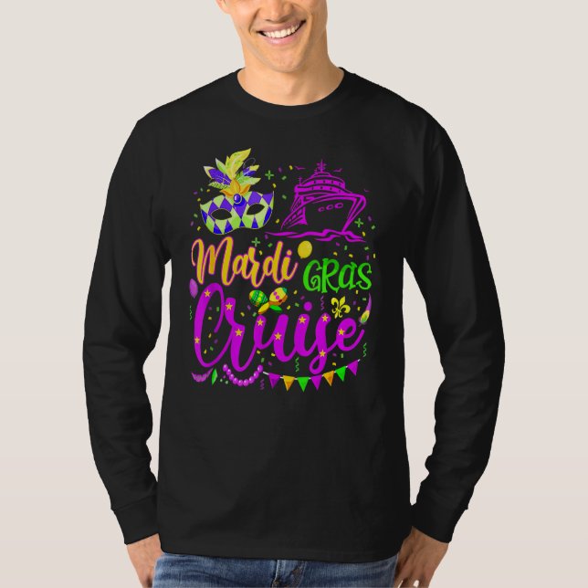 Camiseta Mardi Gras Cruise Mask Cruise Ship Party (Frente)