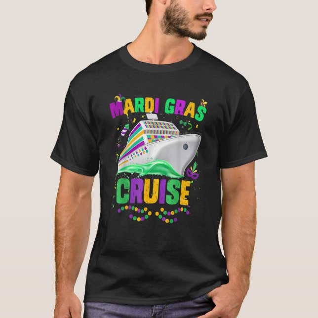 Camiseta Mardi Gras Cruise Mask Cruise Ship Party (Frente)