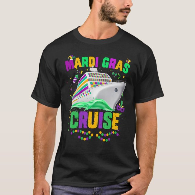 Camiseta Mardi Gras Cruise Mask Cruise Ship Party (Frente)