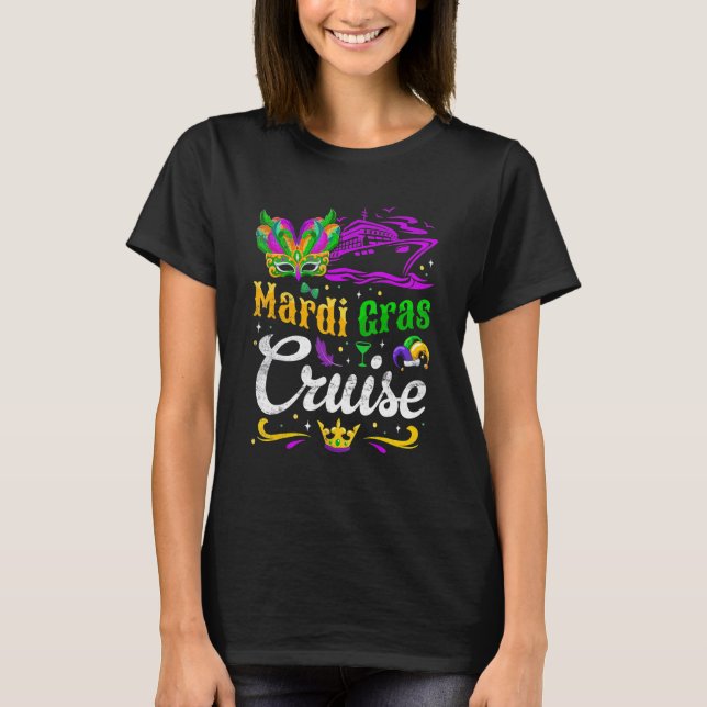 Camiseta Mardi Gras Cruise Mask Cruise Ship Party (Frente)