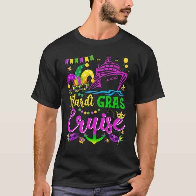 Camiseta Mardi Gras Cruise Mask Cruise Ship Party (Frente)