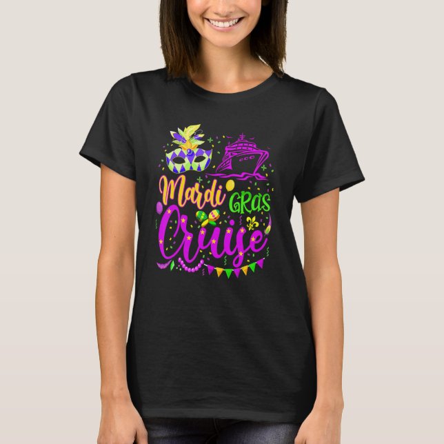 Camiseta Mardi Gras Cruise Mask Cruise Ship Party (Frente)
