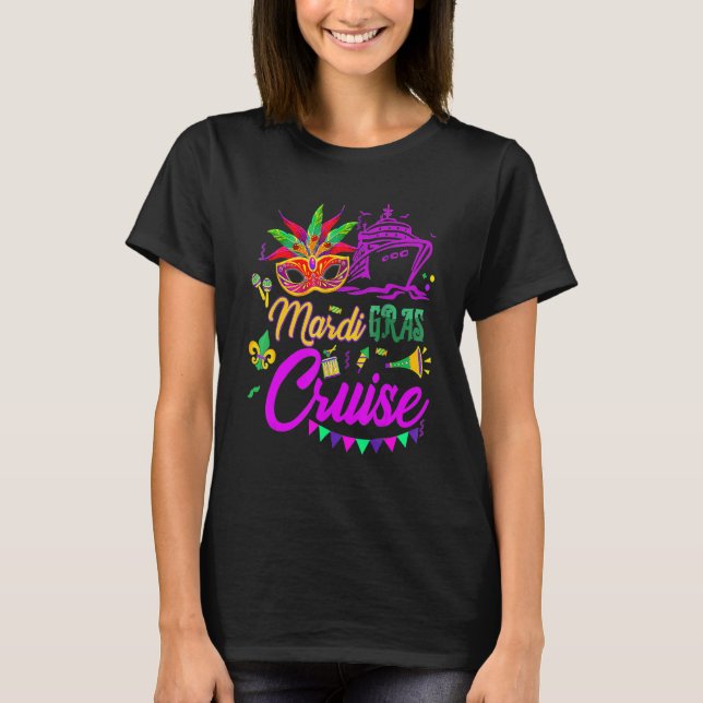 Camiseta Mardi Gras Cruise Mask Cruise Ship Party (Frente)