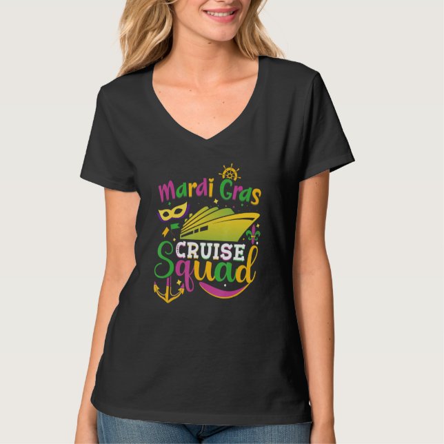 Camiseta Mardi Gras Cruise Mask Cruise Ship Party (Frente)