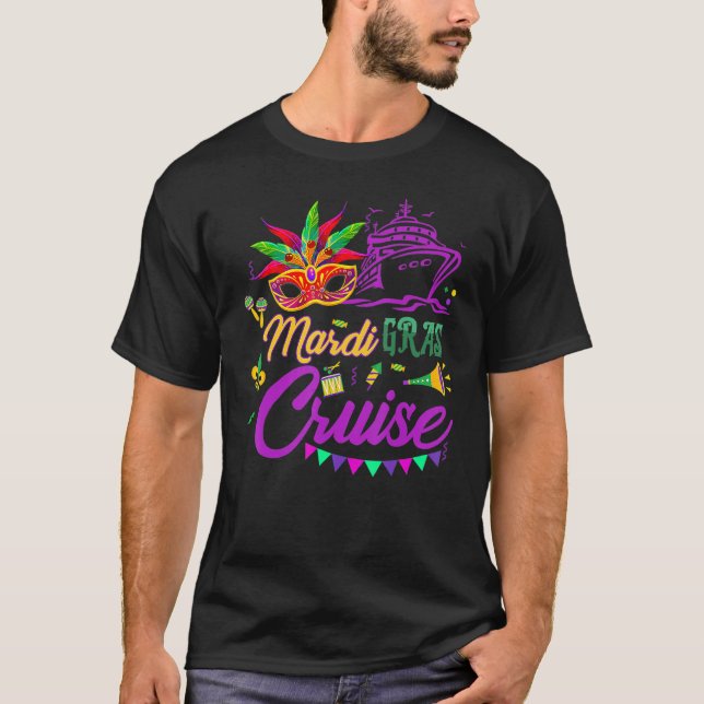 Camiseta Mardi Gras Cruise Mask Cruise Ship Party (Frente)