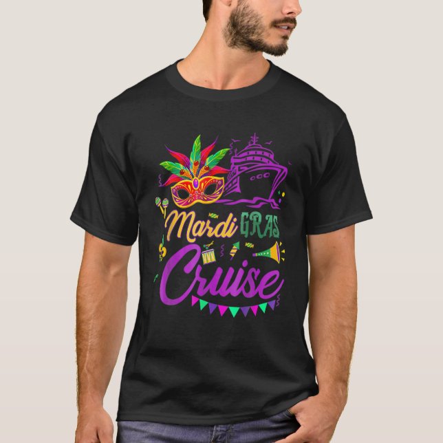 Camiseta Mardi Gras Cruise Mask Cruise Ship Party (Frente)