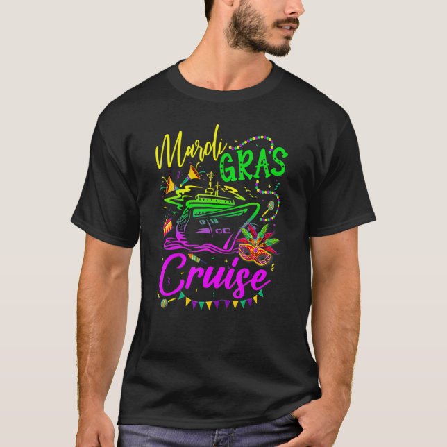 Camiseta Mardi Gras Cruise Mask Cruise Ship Party (Frente)