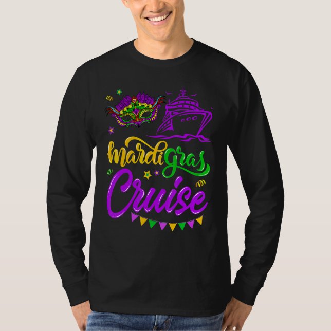 Camiseta Mardi Gras Cruise Mask Cruise Ship Party - Figuras (Frente)