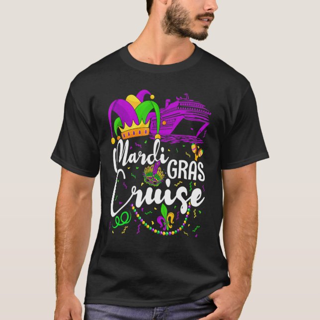 Camiseta Mardi Gras Cruise Mask Funny Mardi Gras C (Frente)
