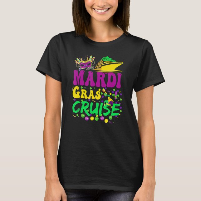 Camiseta Mardi Gras Cruise Party Costume Cruising Mask Crui (Frente)